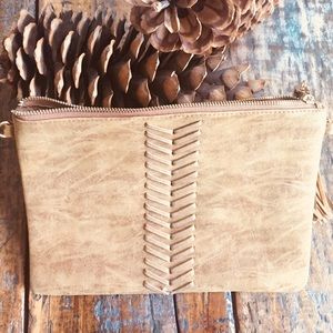 Vegan Chevron Clutch with Straps